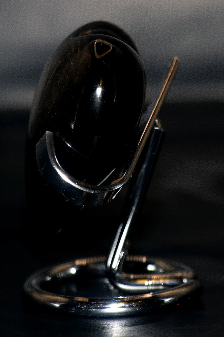 Silver Sheen Black Obsidian Gemstone Carved Heart