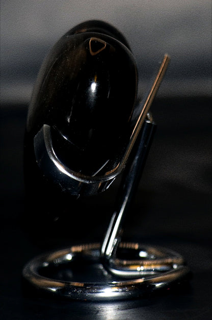 Silver Sheen Black Obsidian Gemstone Carved Heart