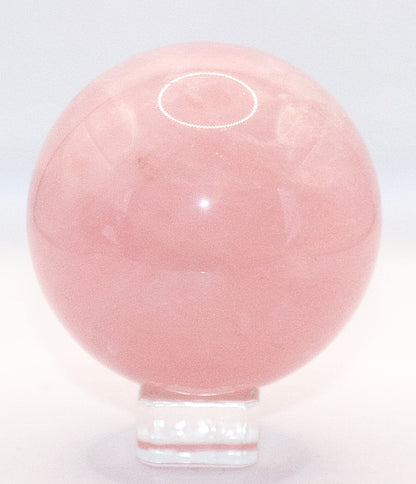 Buddha Meditating Carving & 60-70mm Rose Quartz Gemstone Sphere & Square Glass Stand