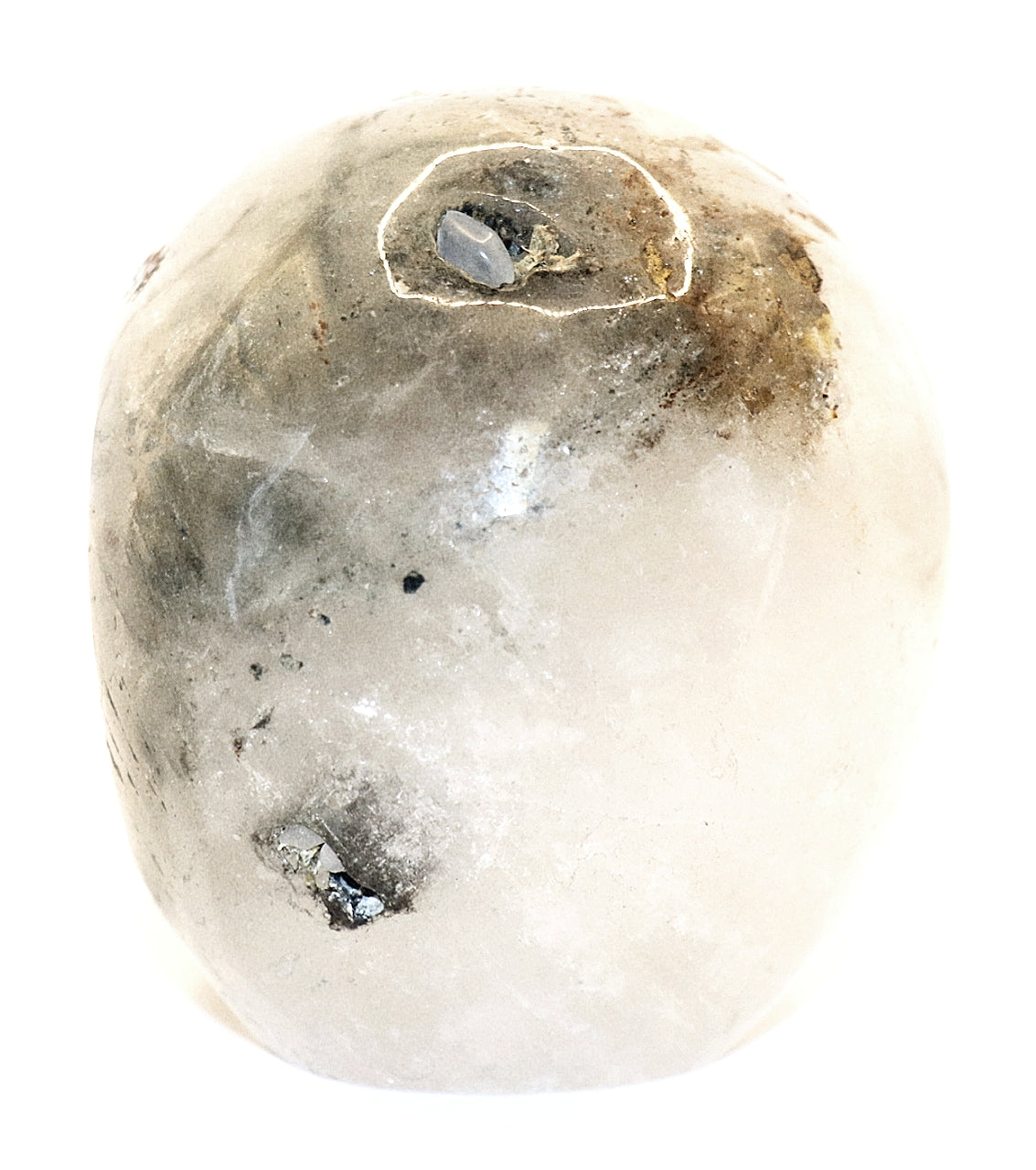 Rare Garden Quartz Gemstone Curved Skull