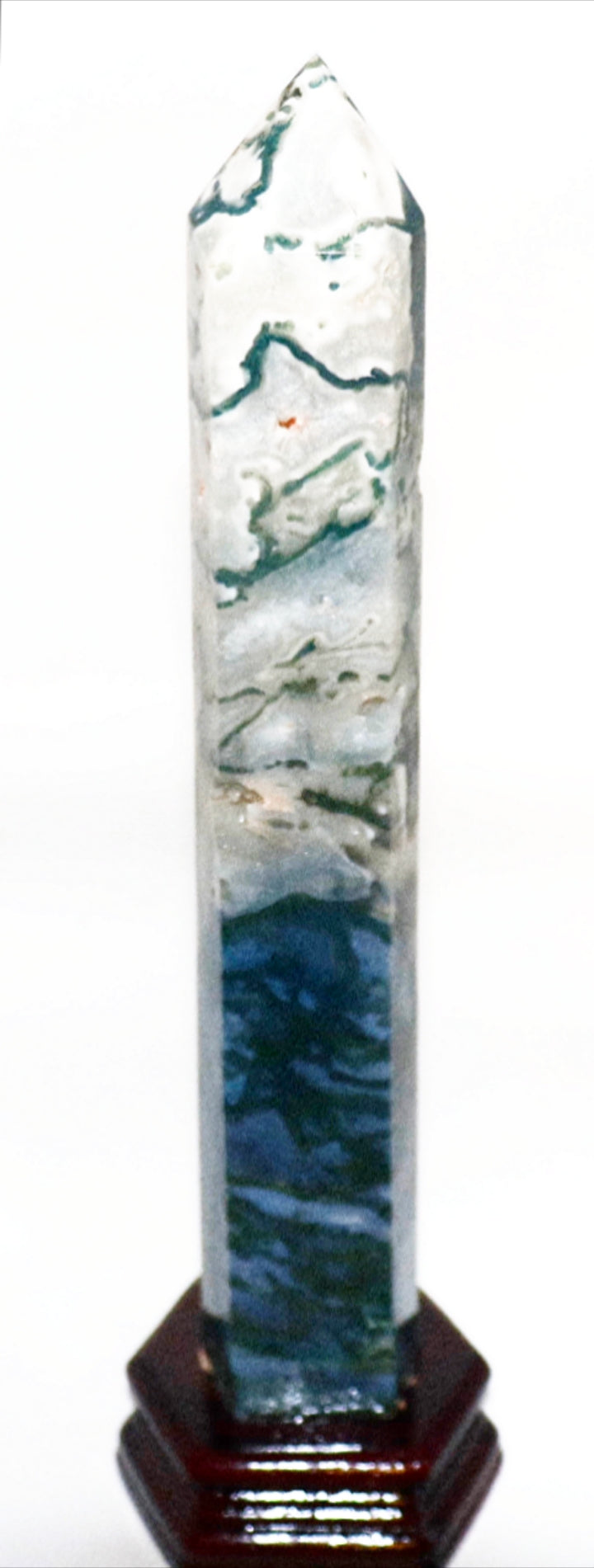 Green Moss Agate Gemstone Tower