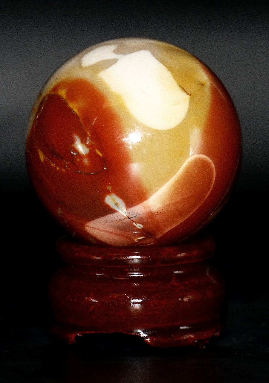 50mm Mookaite Jasper Gemstone Sphere & Circular Stand