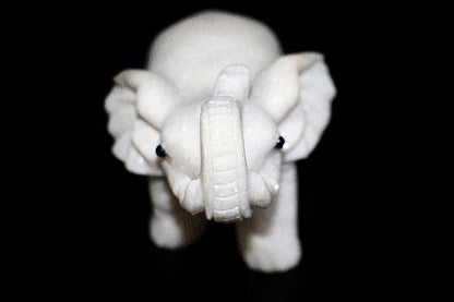 White Jade Gemstone Carved Elephant