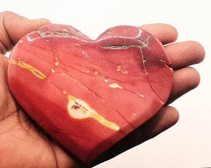 Mookaite Jasper Gemstone  Curved Hearts & Hearts Stands