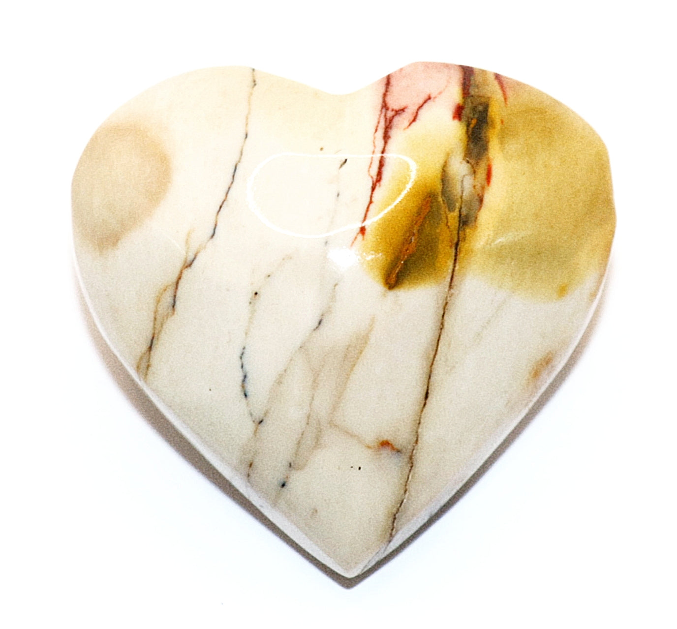 Mookaite Jasper Gemstone Carved Heart & Heart Stand