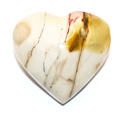 Mookaite Jasper Gemstone Carved Heart & Heart Stand