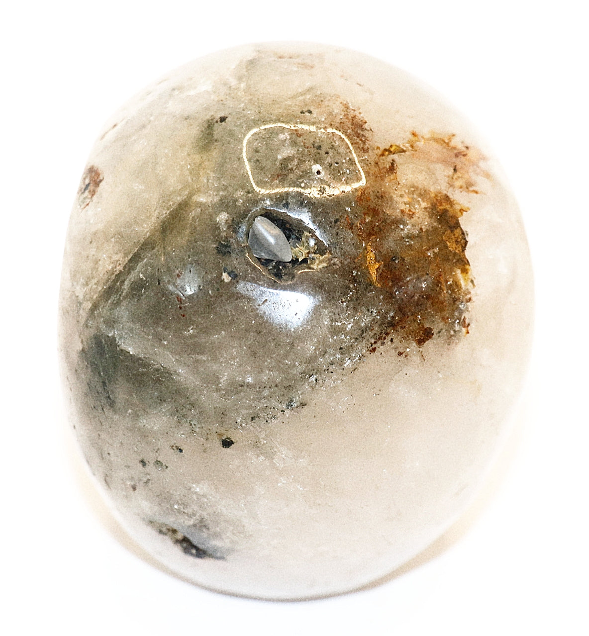Rare Garden Quartz Gemstone Curved Skull