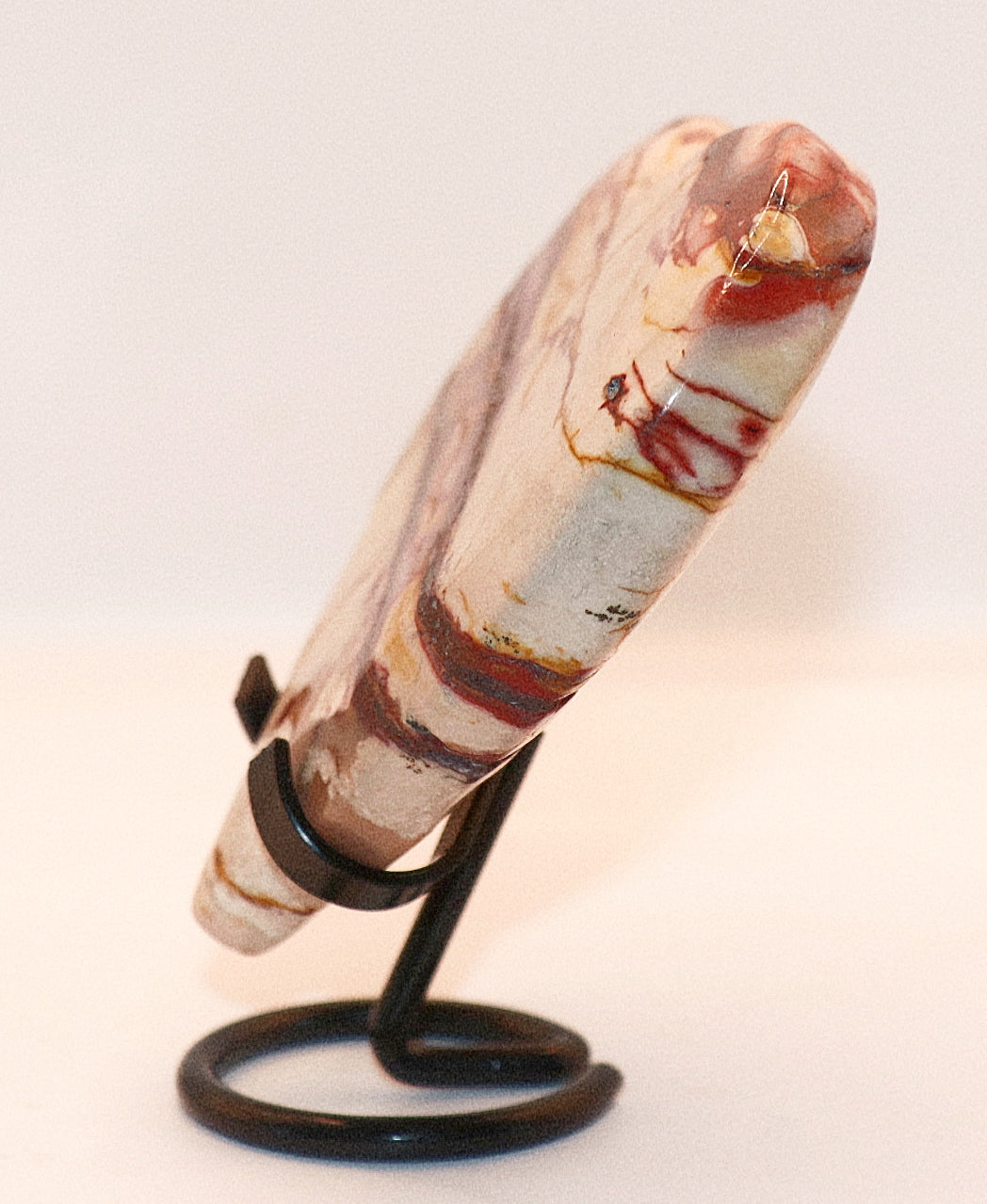 Mookaite Jasper Gemstone  Curved Hearts & Hearts Stands