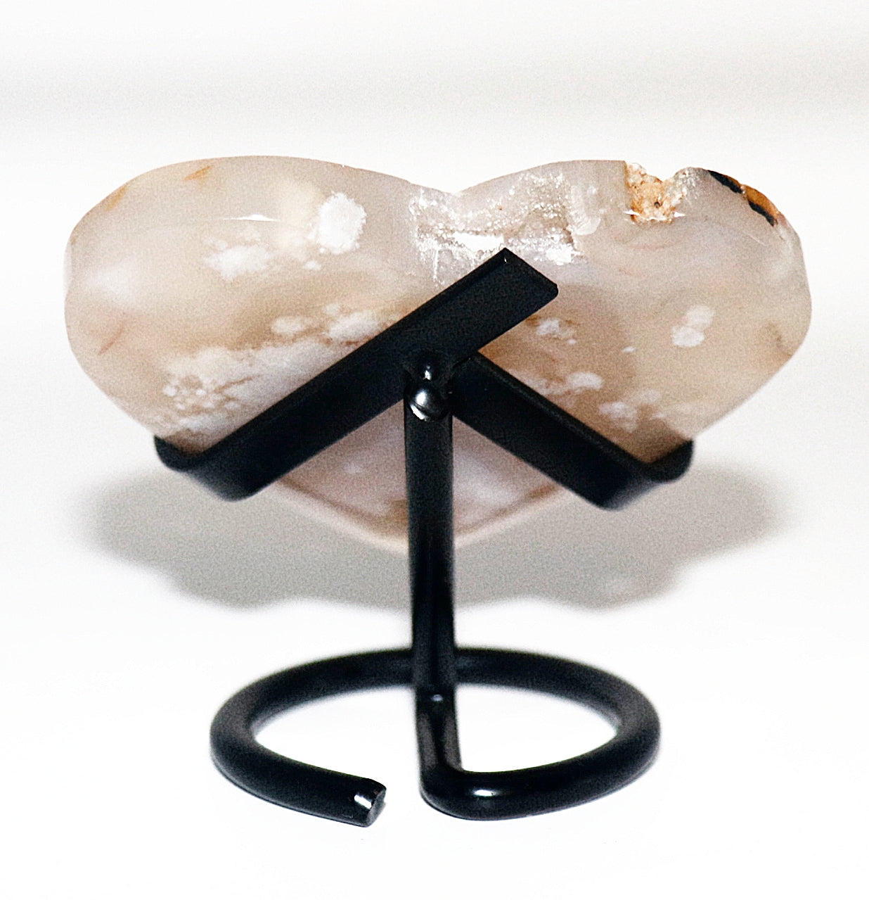 Amethyst Curved Heart Gemstone & Heart Stand