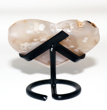 Amethyst Curved Heart Gemstone & Heart Stand