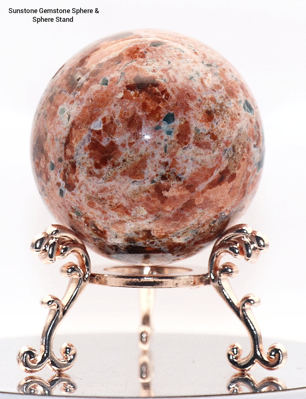 Sunstone Gemstone Sphere & Sphere Stands