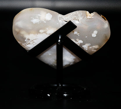 Amethyst Curved Heart Gemstone & Heart Stand