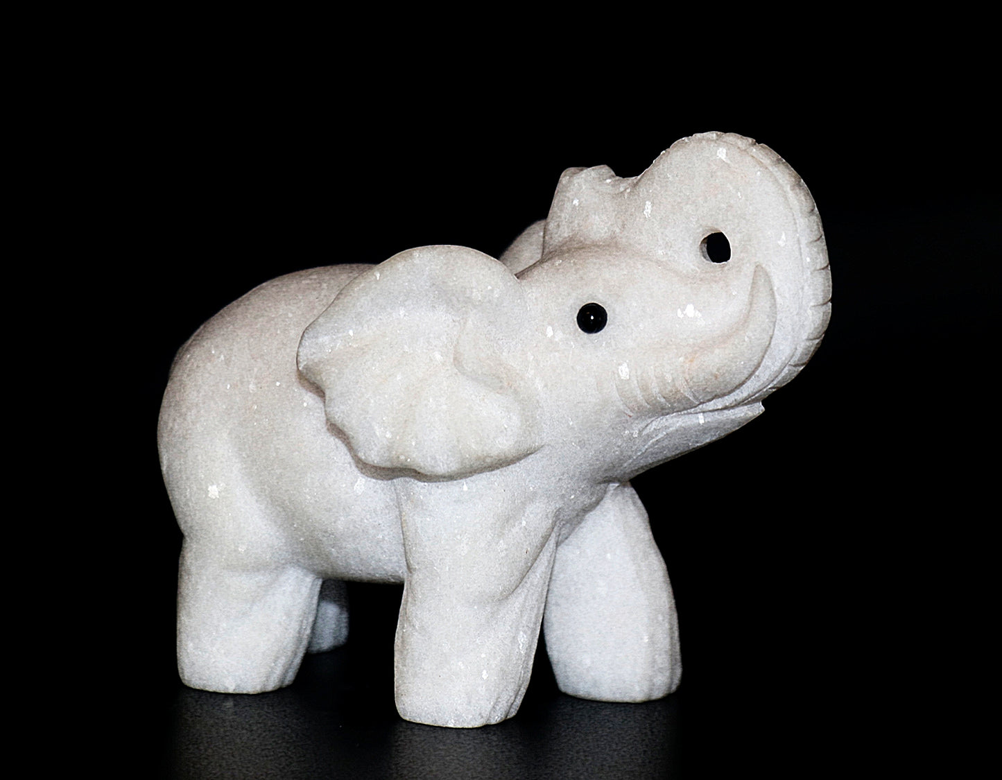 White Jade Gemstone Carved Elephant