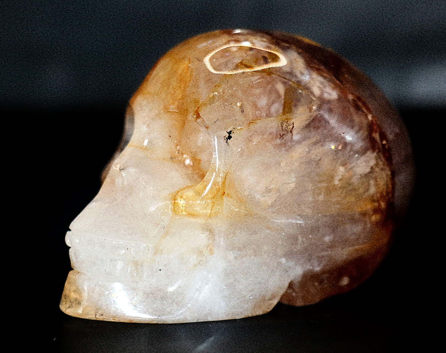 Golden Healer Gemstone Carved Skull