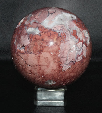 Cotton Candy Agate Gemstone Clear Sphere  Stand
