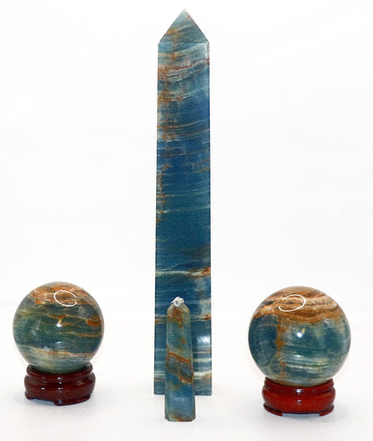 Blue Onyx Gemstone Towers