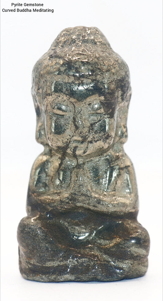 Pyrite Curved Buddha Meditating Gemstone